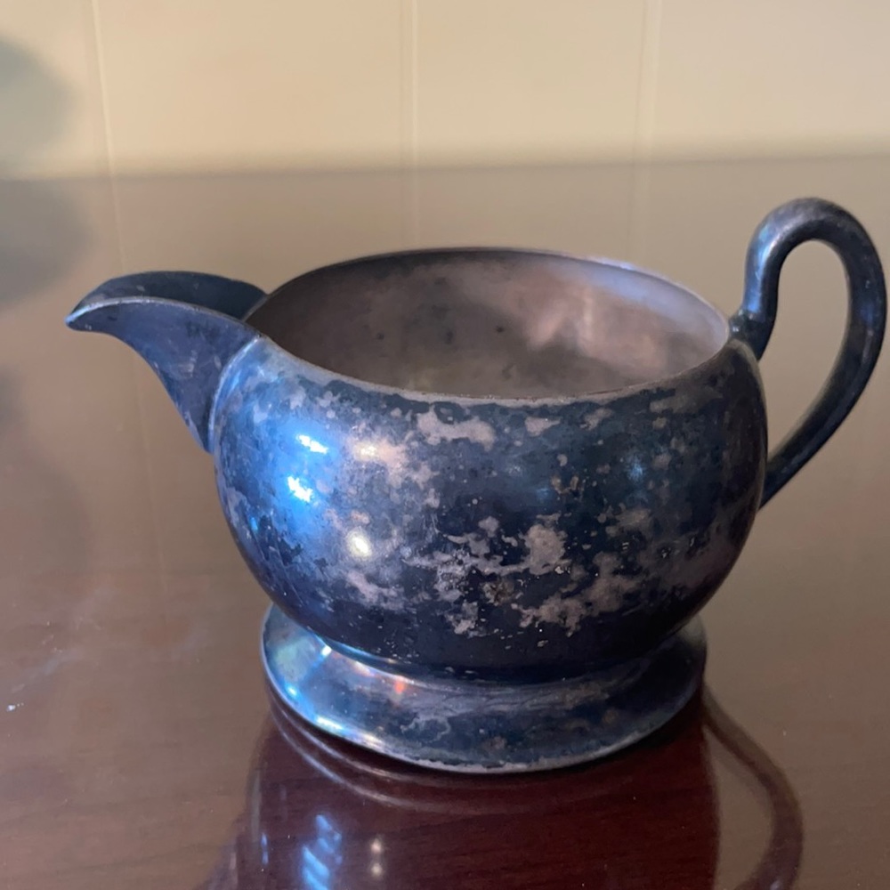Academy silver on copper cream pitcher